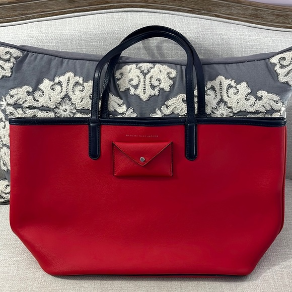 Marc By Marc Jacobs Handbags - Marc by Marc Jacobs Red Metropolitote Leather Large Tote